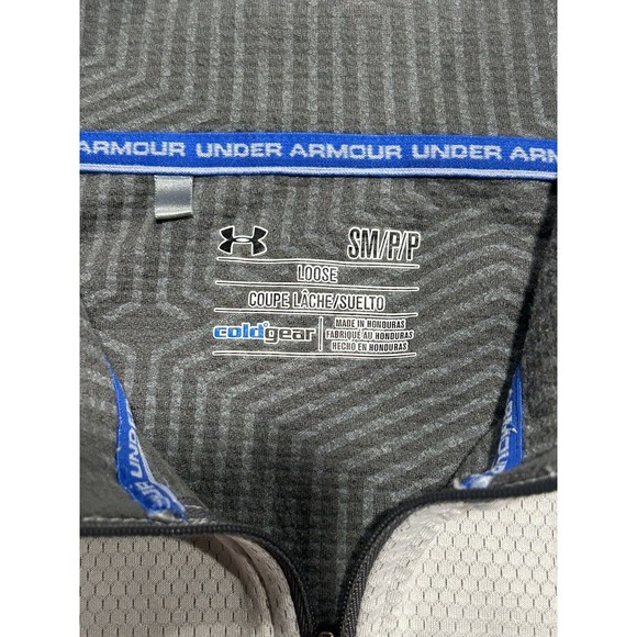 Under Armour Women's Small ColdGear Honeycomb Pattern Light Gray Pullover A27 - Picture 3 of 7